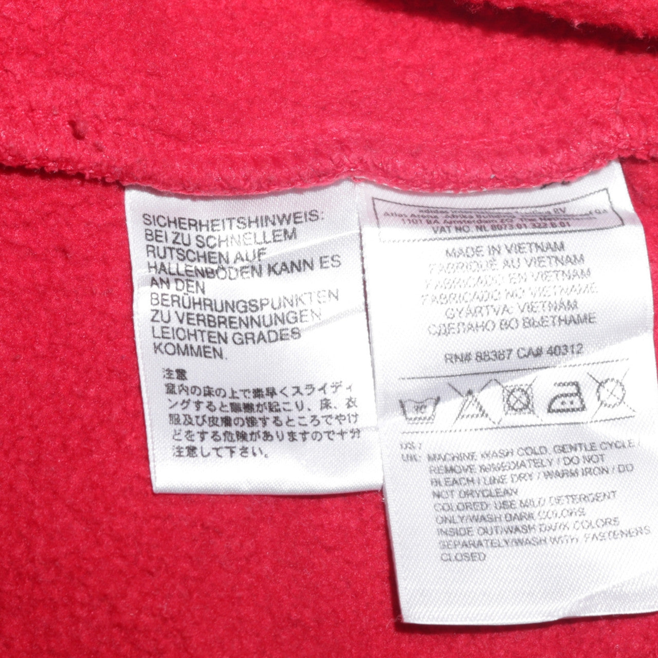 adidas Mens Red 1/4 Zip Sports Sweatshirt Size M Regular Fit
