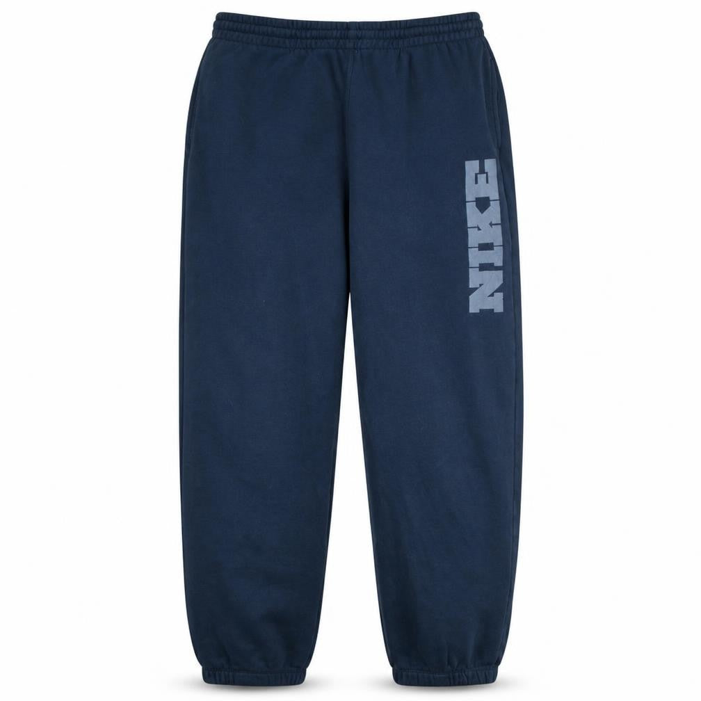 Nike Men's Blue L Fleece Sweatpants with Logo Tapered Fit