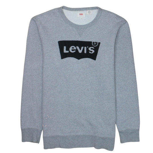 Levi's Mens Grey Logo Crew Neck Fleece Sweatshirt Size M
