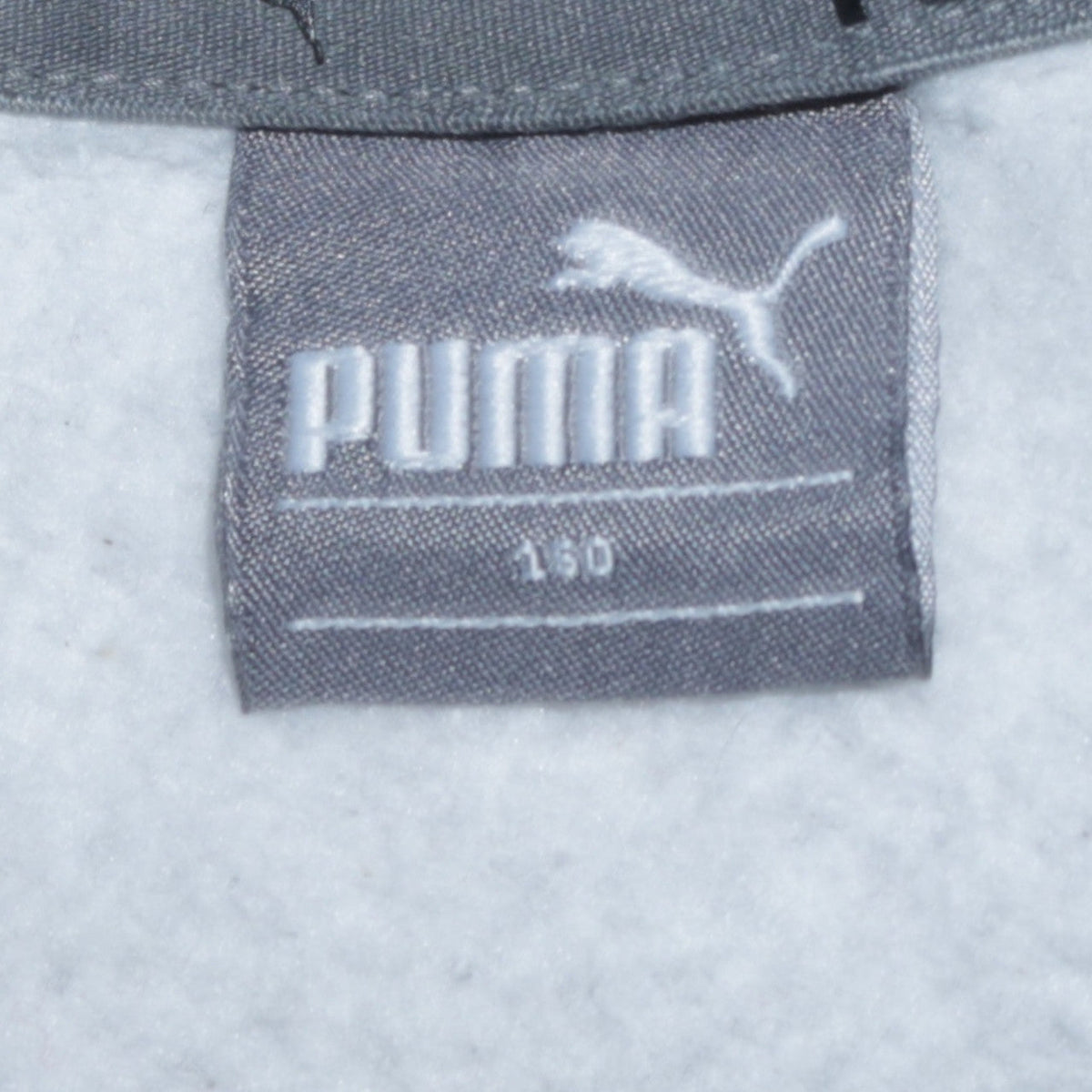 Puma Boys Grey Gold Logo Crew Neck Sweatshirt Size 158