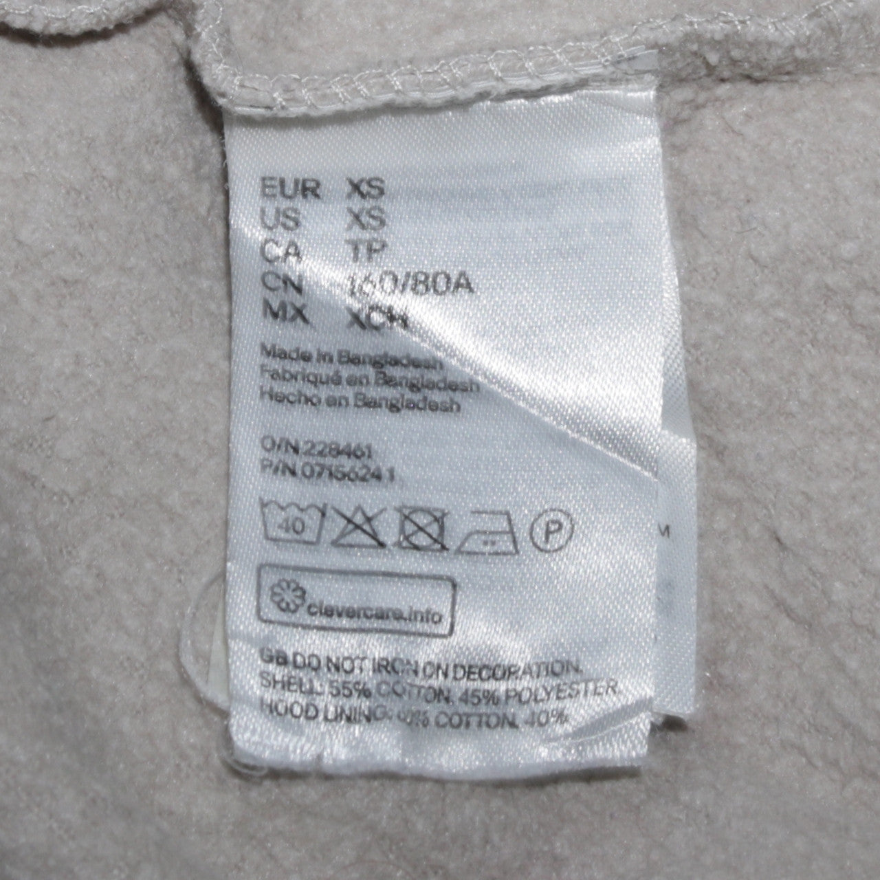 H&M Divided Women’s Grey NASA Pullover Hoodie XS Cotton Blend