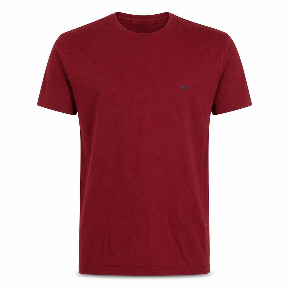 Emporio Armani Men's Red Cotton Crew Neck Short Sleeve T-Shirt Size L