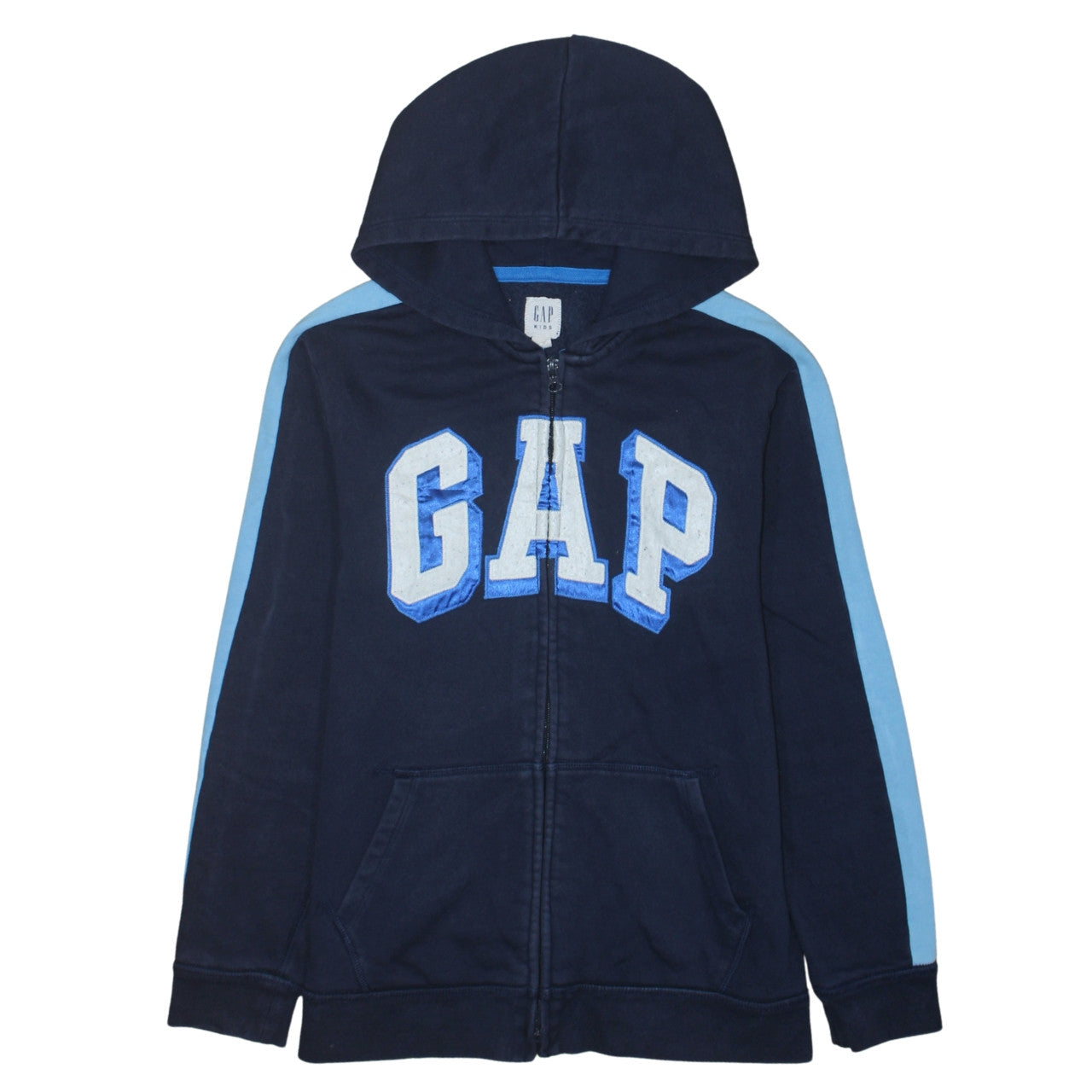 GAP Kids Boys Navy Blue Full Zip Hoodie Size 14-16 Years Cotton Blend