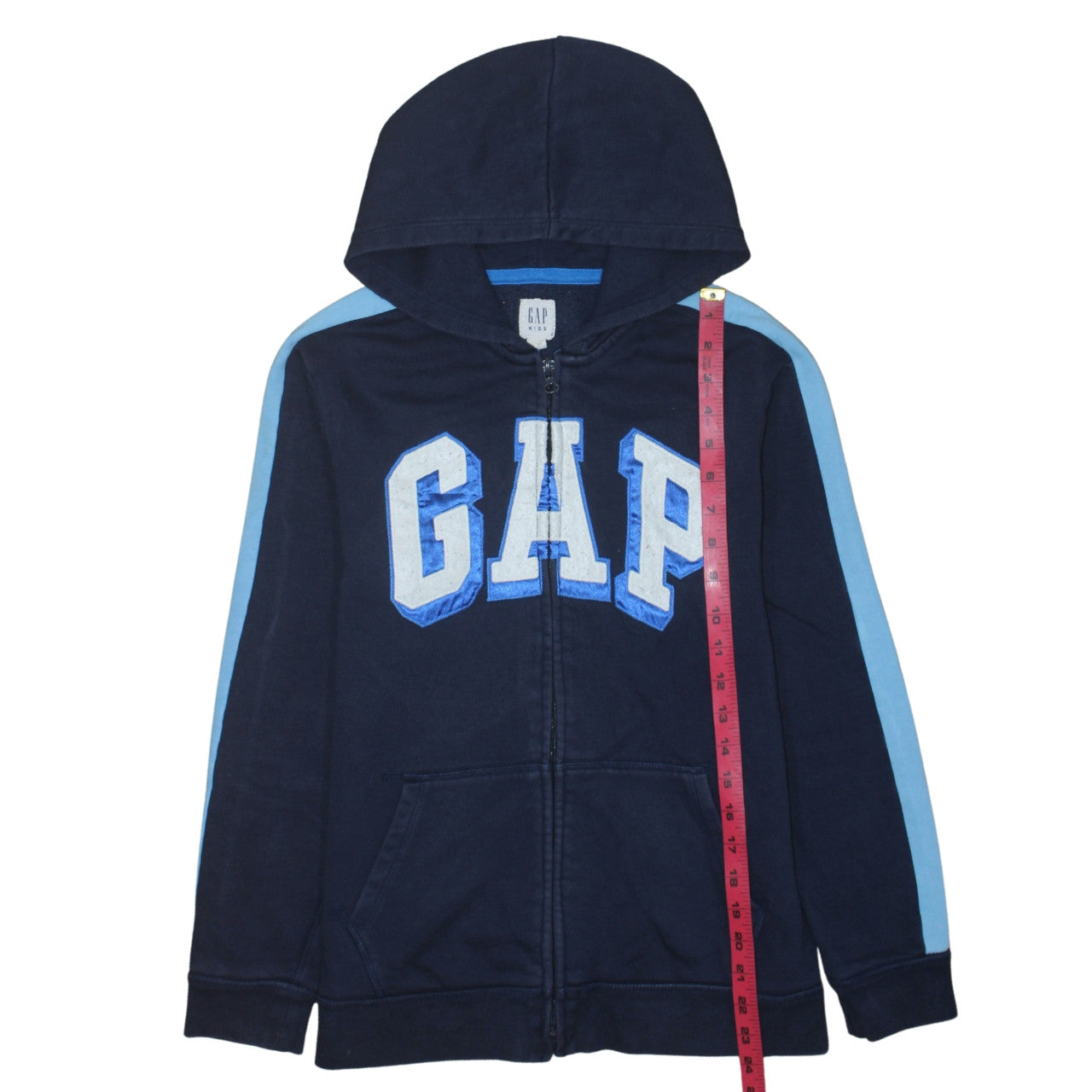 GAP Kids Boys Navy Blue Full Zip Hoodie Size 14-16 Years Cotton Blend