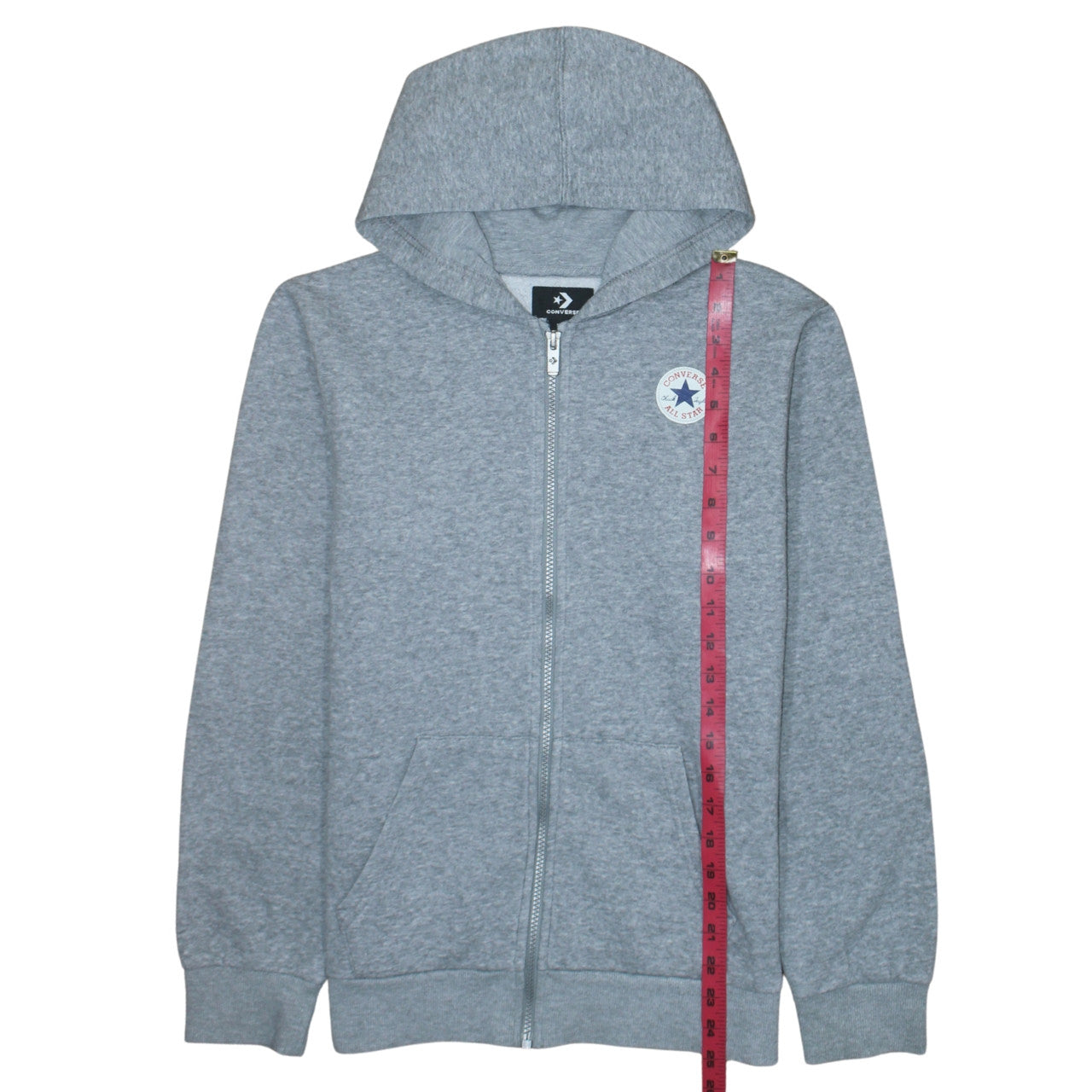 Converse Boys Grey Full Zip Hoodie XL 13-15 Years Cotton Blend Logo