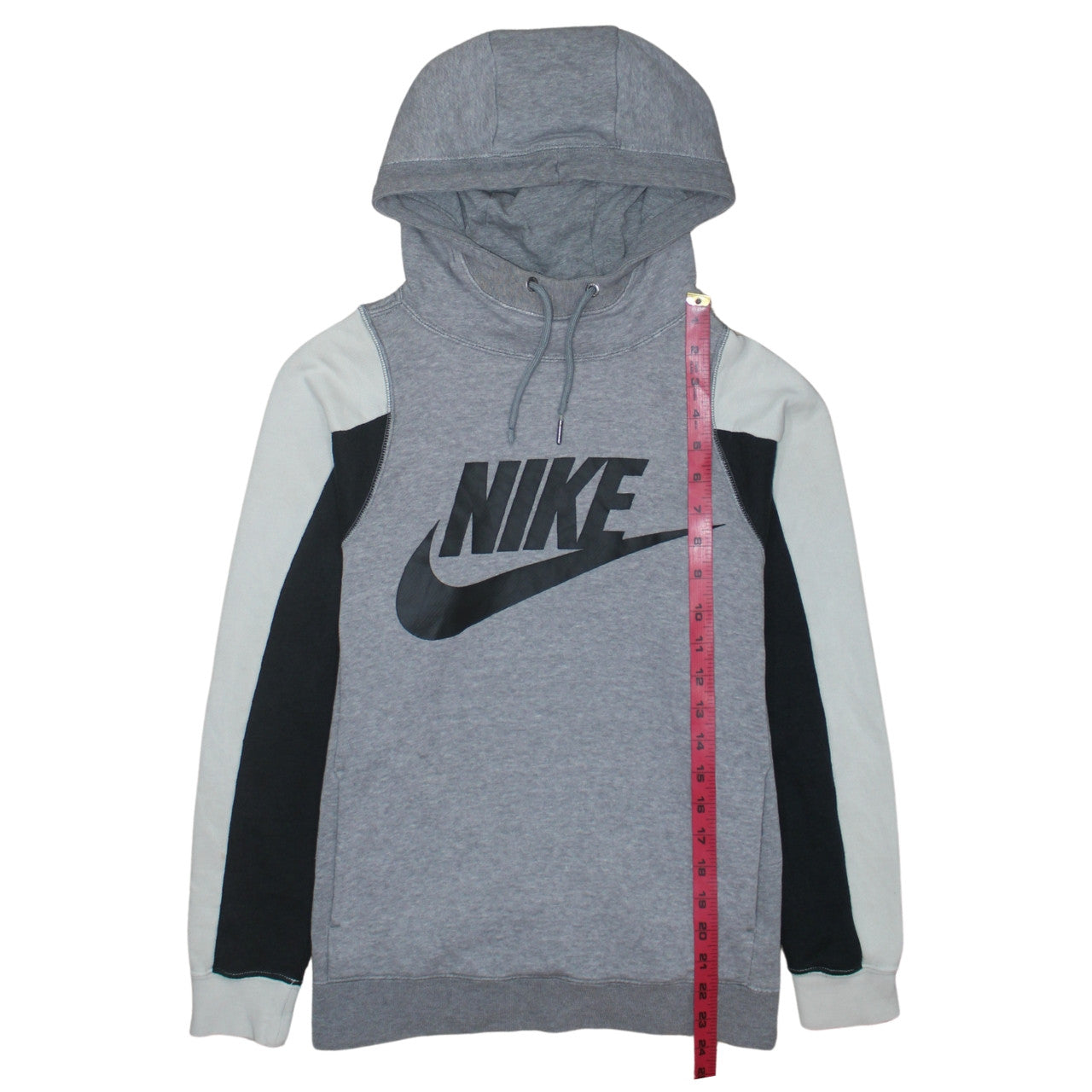 Nike Men's Grey Pullover Hoodie Small Logo Graphic Fleece