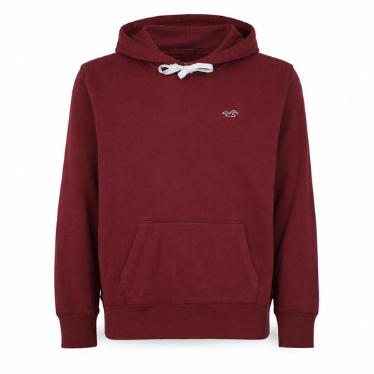 Hollister Men's Red Pullover Hoodie Size S Logo Fleece Sweatshirt
