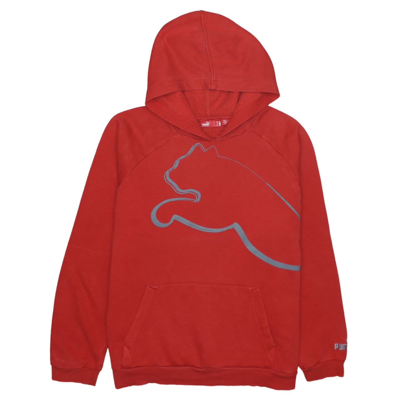 Puma Boys Red Pullover Hoodie XL (Age 14) Graphic Print Cotton Blend