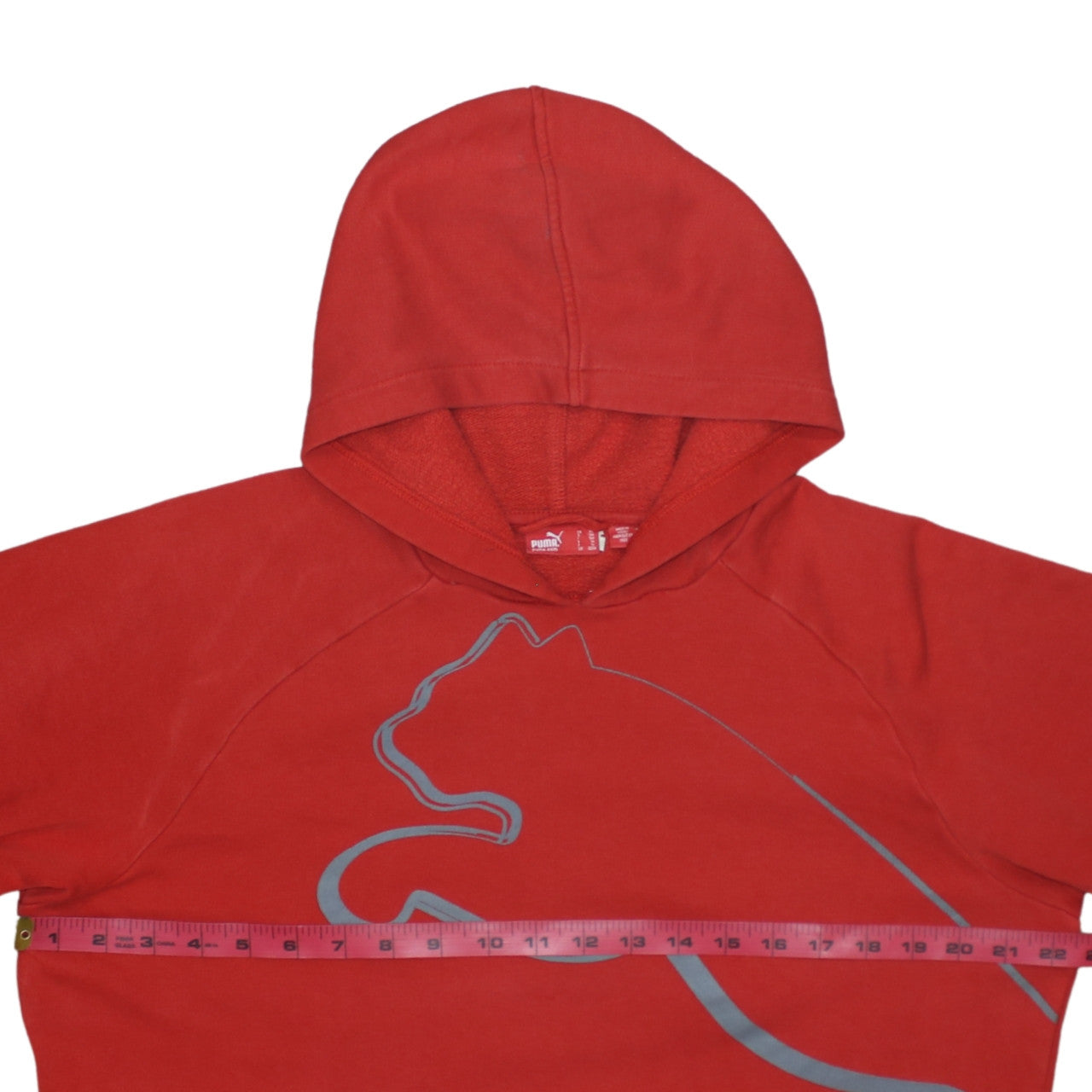 Puma Boys Red Pullover Hoodie XL (Age 14) Graphic Print Cotton Blend
