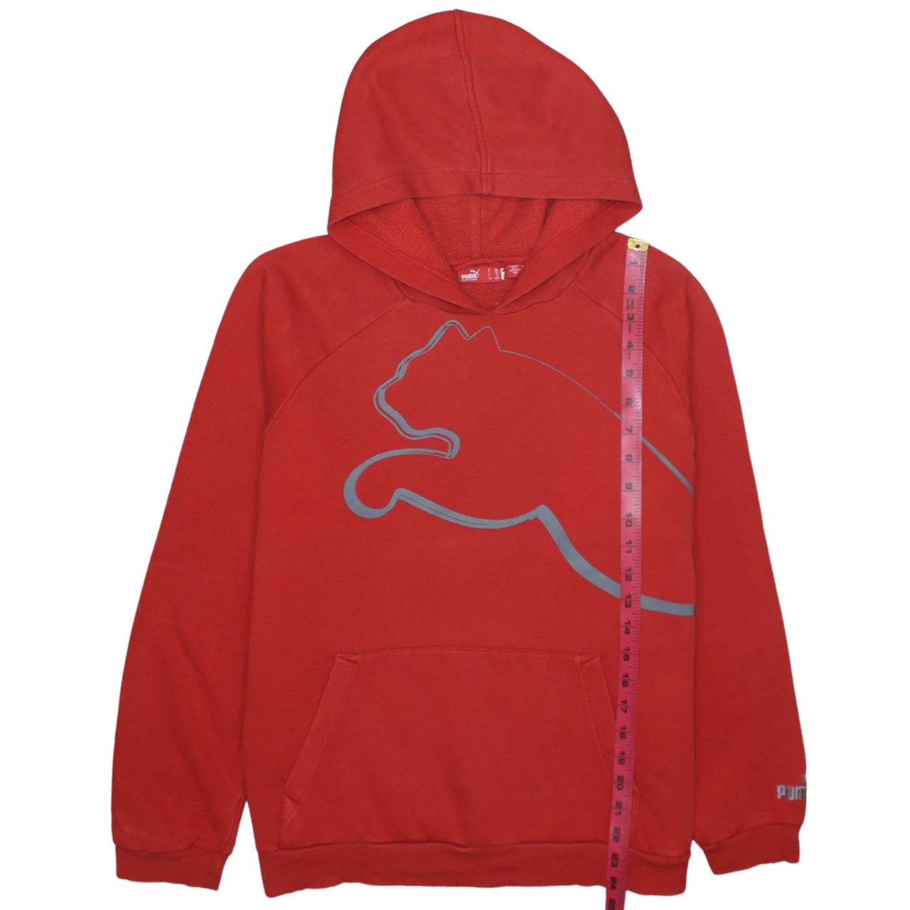 Puma Boys Red Pullover Hoodie XL (Age 14) Graphic Print Cotton Blend