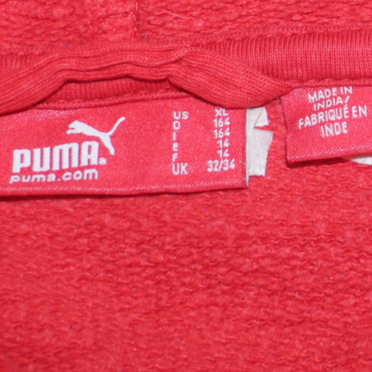 Puma Boys Red Pullover Hoodie XL (Age 14) Graphic Print Cotton Blend