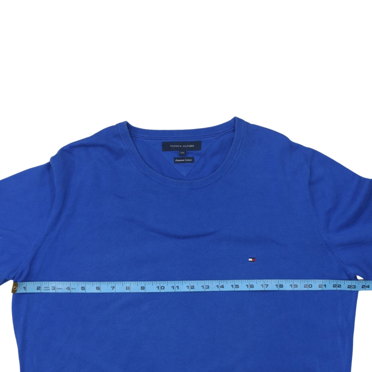 Tommy Hilfiger Men’s Blue Cotton Crew Neck Jumper 2XL