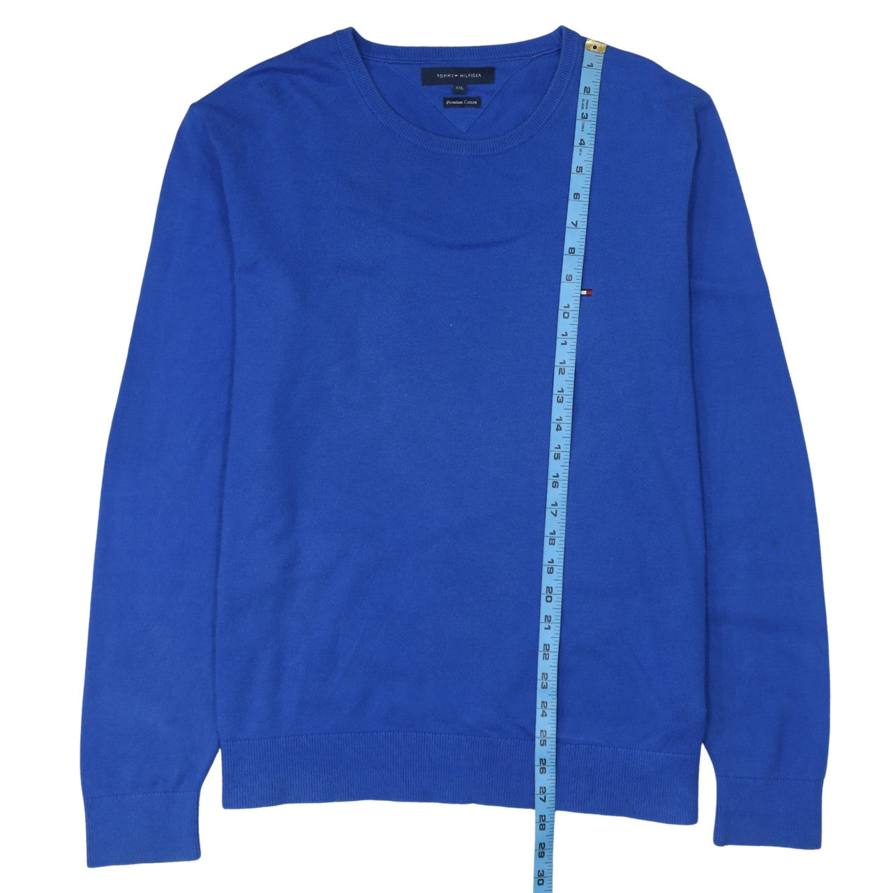 Tommy Hilfiger Men’s Blue Cotton Crew Neck Jumper 2XL