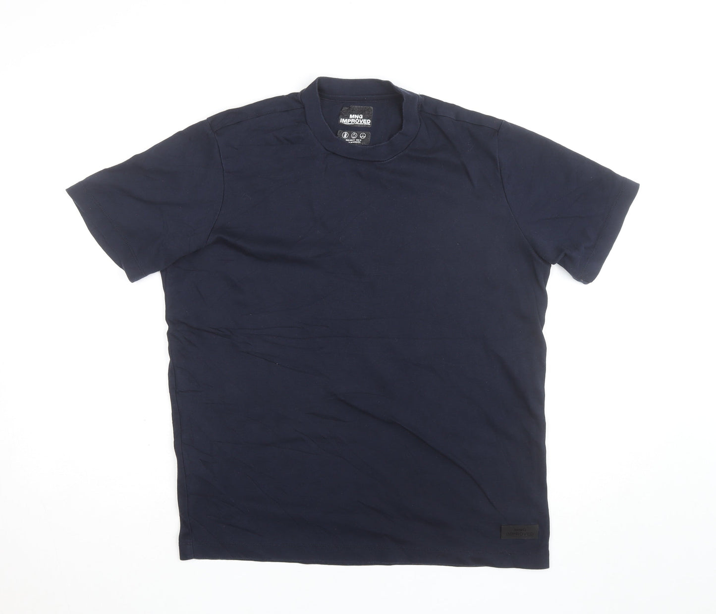MNG Improved Men's Blue Cotton Crew Neck Short Sleeve T-Shirt Size M
