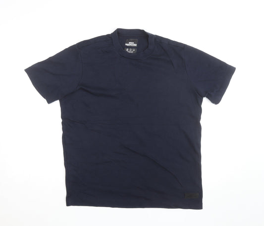 MNG Improved Men's Blue Cotton Crew Neck Short Sleeve T-Shirt Size M
