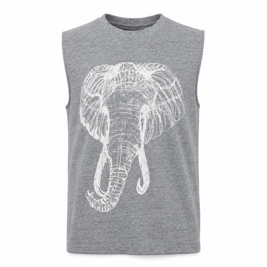 Topshop Grey Elephant Print Sleeveless Cotton Blend Top M
