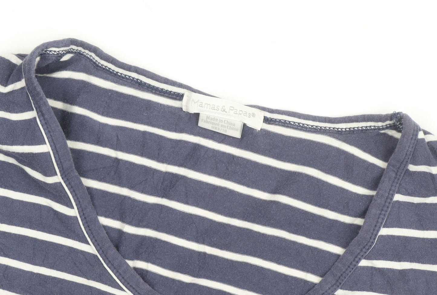 Mamas & Papas Women's Blue Striped Long Sleeve Maternity T-Shirt Size 10