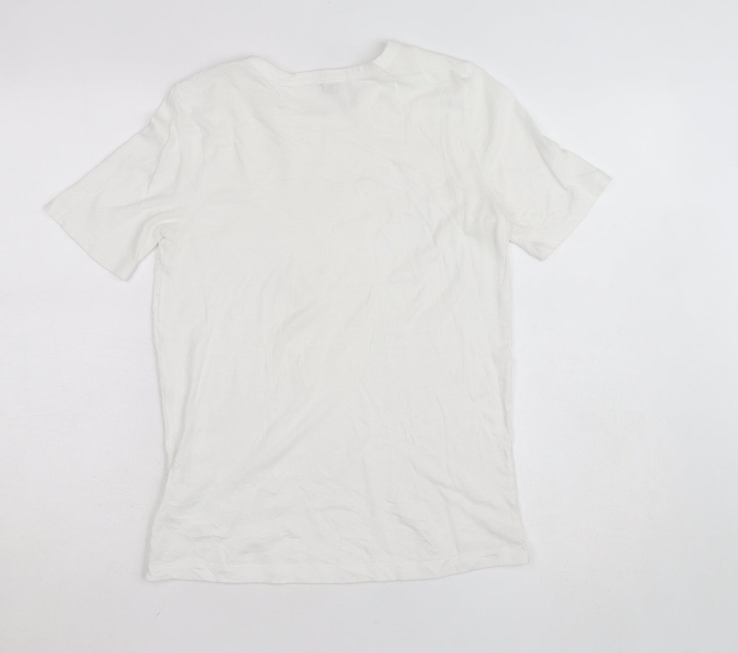 Gap Women’s White Polka Dot Cotton Blend Crew Neck T-Shirt XS
