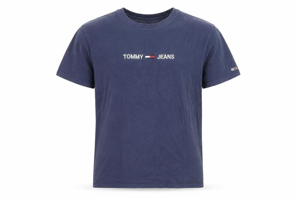 Tommy Jeans Men's Blue Cotton Logo T-Shirt Size M Short Sleeve