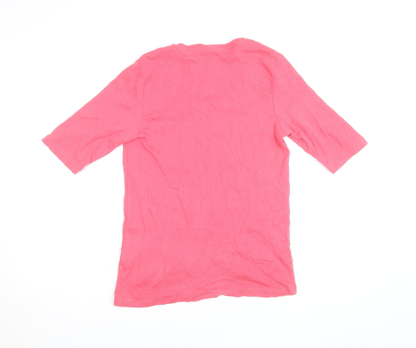 Cotton Traders Women's Pink 100% Cotton Basic Short Sleeve T-Shirt Size 10