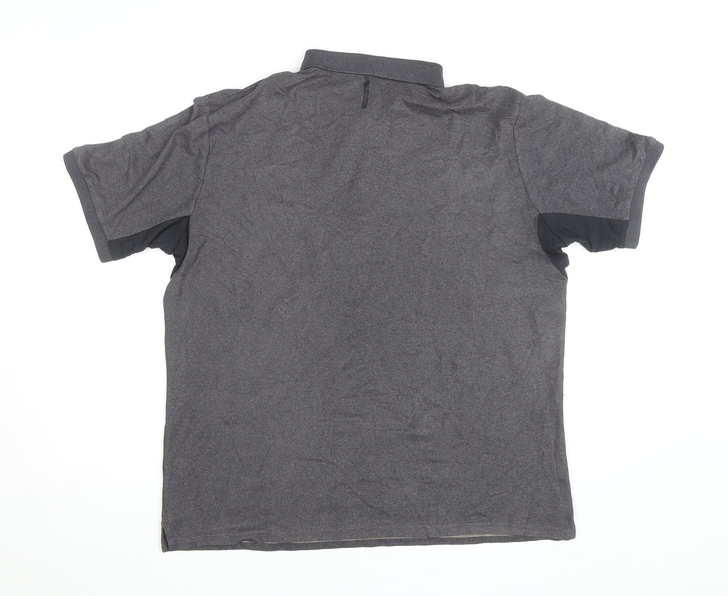 Decathlon Men's Grey Polo Shirt L Athletic Fit Moisture Wicking