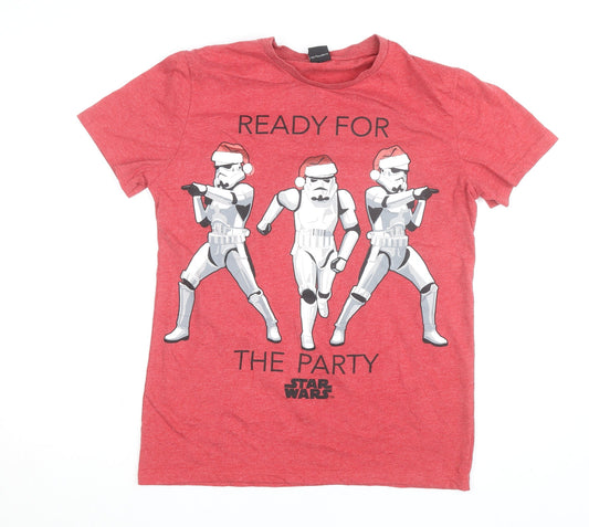 George Star Wars Men's Red Christmas Stormtrooper T-Shirt Small