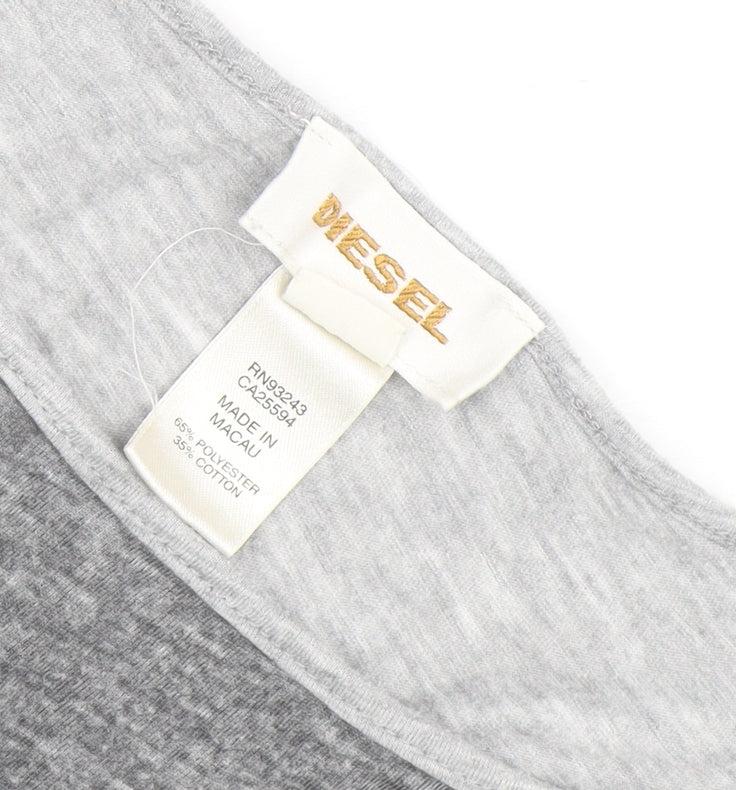 Diesel Womens Grey XS Boat Neck 3/4 Sleeve Jersey T-Shirt