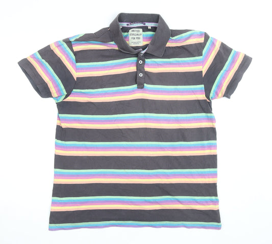 Scotch & Soda Men's Multicoloured Striped XL Polo T-Shirt