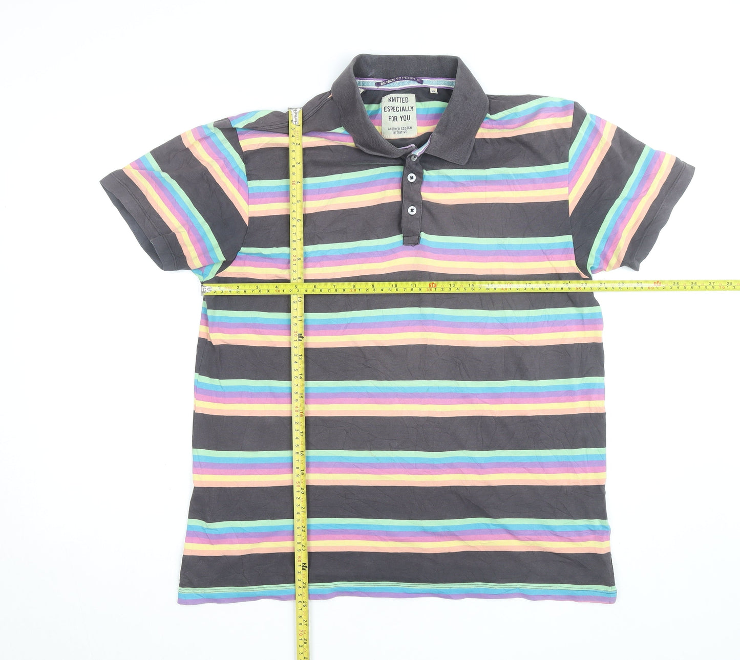 Scotch & Soda Men's Multicoloured Striped XL Polo T-Shirt