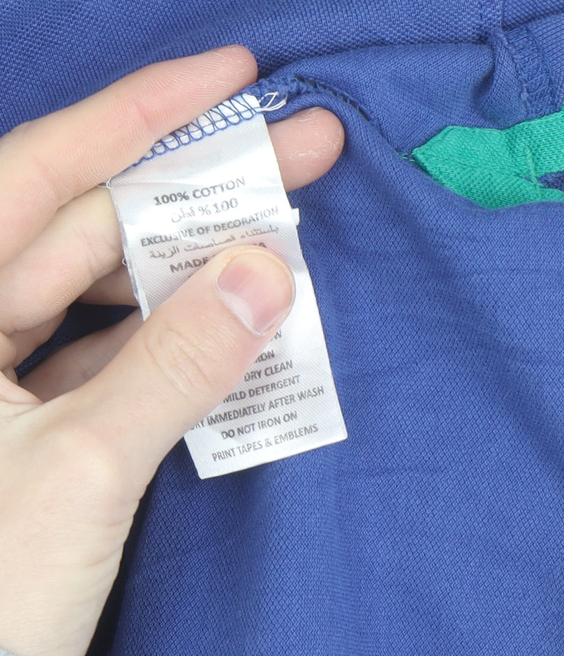 Beverly Hills Polo Club Men's Blue Cotton Polo Shirt Medium
