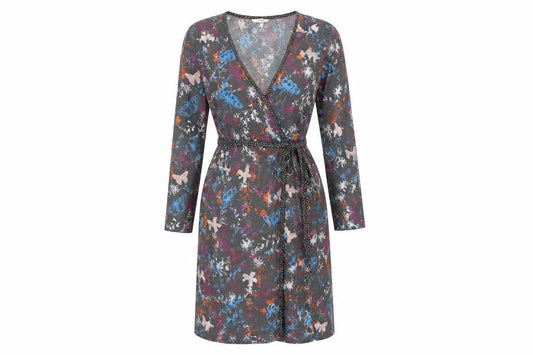 Holly Willoughby Women’s Multicoloured Butterfly Print Jersey Wrap Dress Size 12
