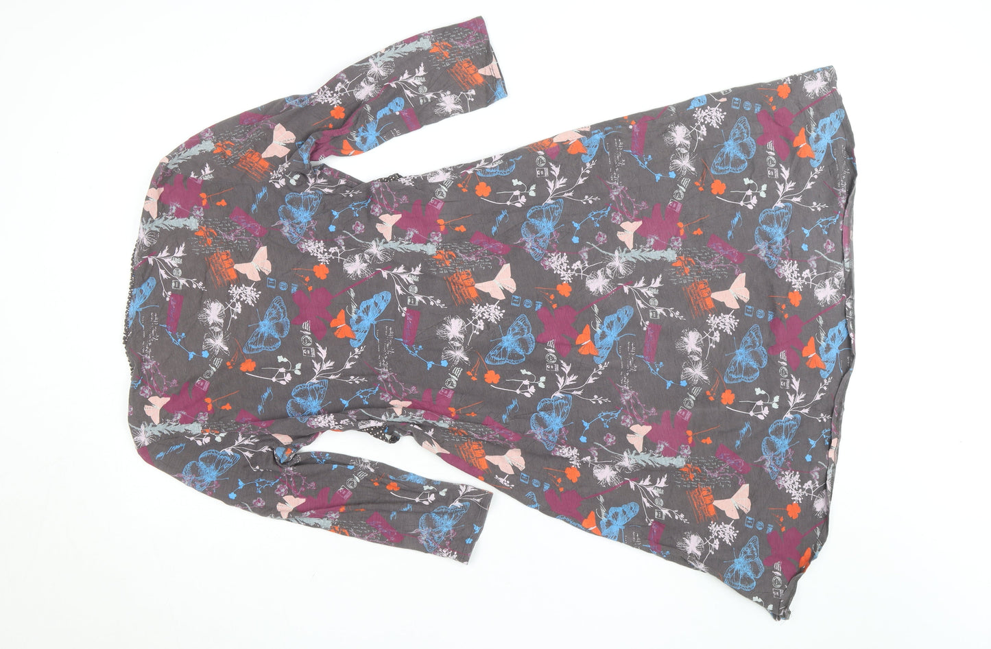 Holly Willoughby Women’s Multicoloured Butterfly Print Jersey Wrap Dress Size 12