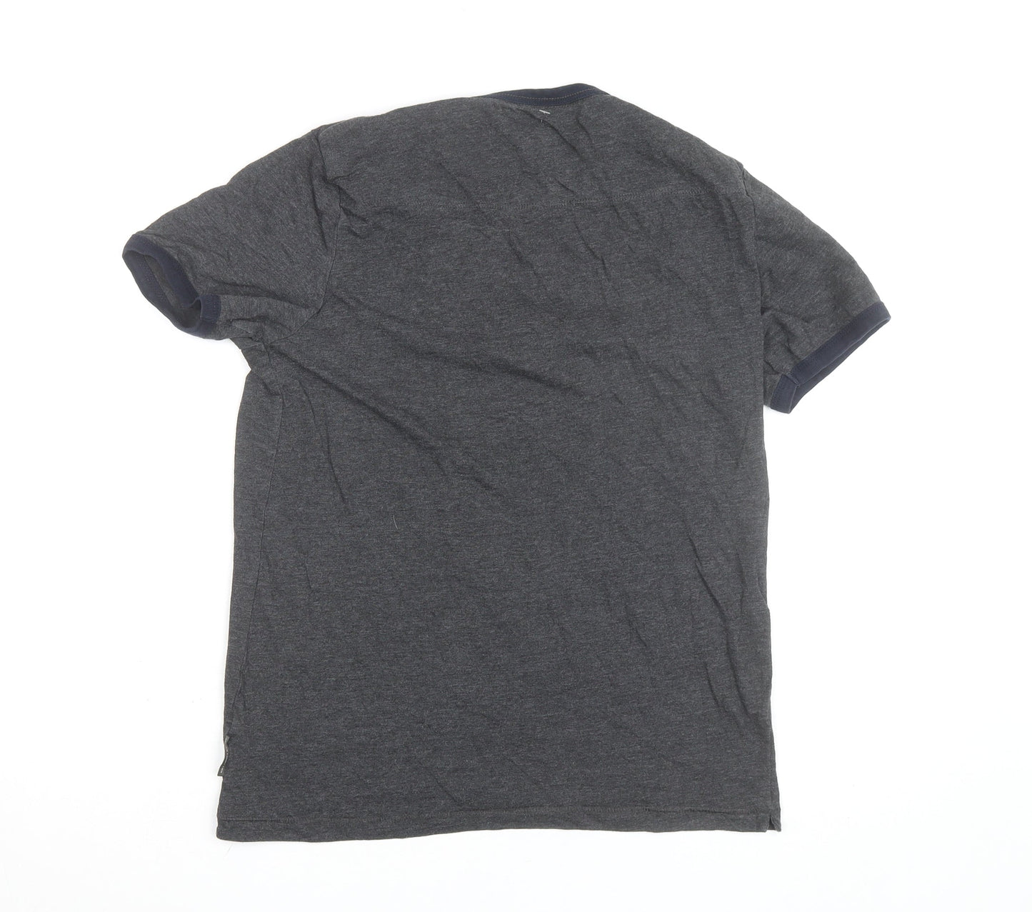 French Connection Men's Grey Crew Neck Cotton T-Shirt Medium