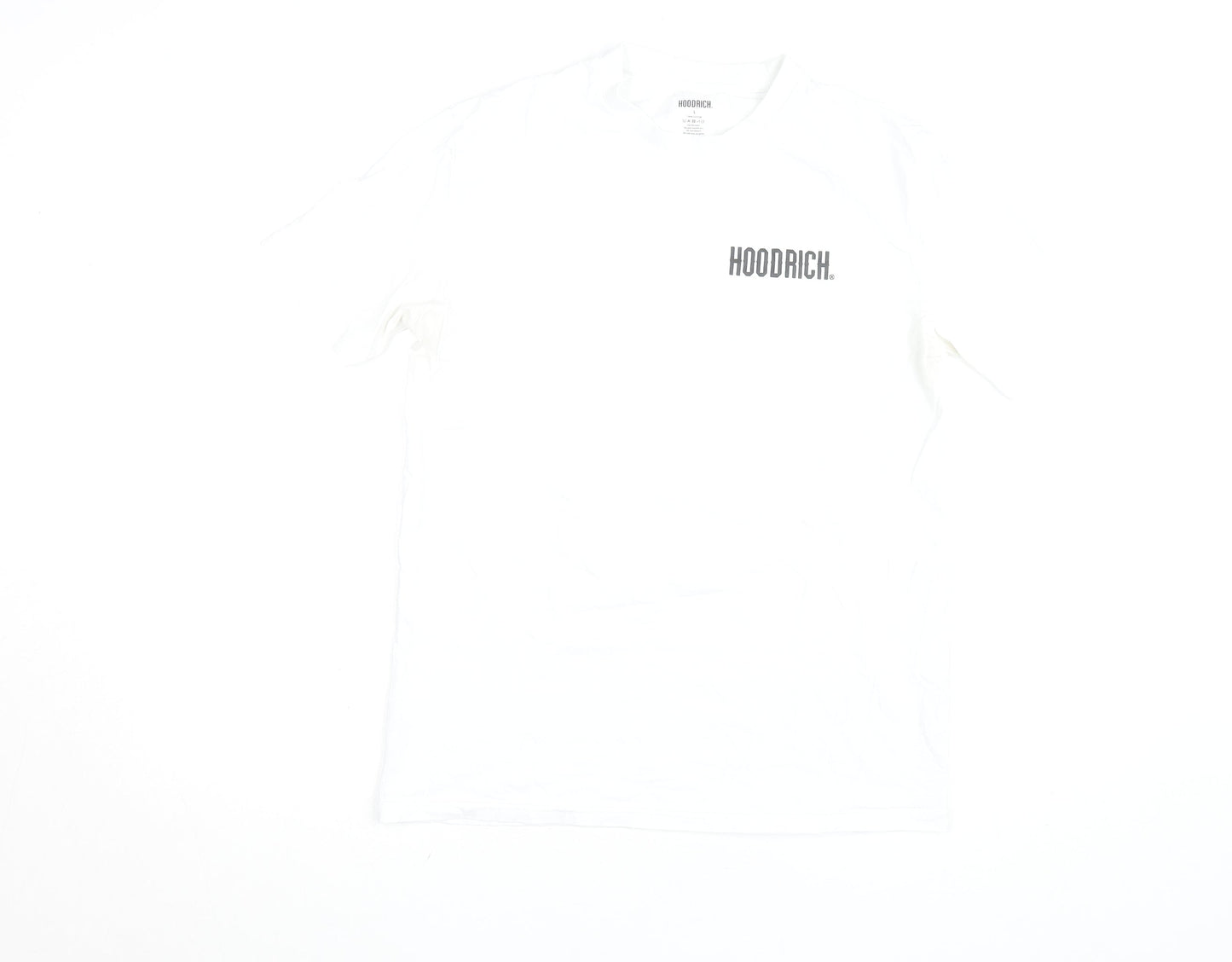 Hoodrich Men's White Cotton Crew Neck Short Sleeve T-Shirt Size L