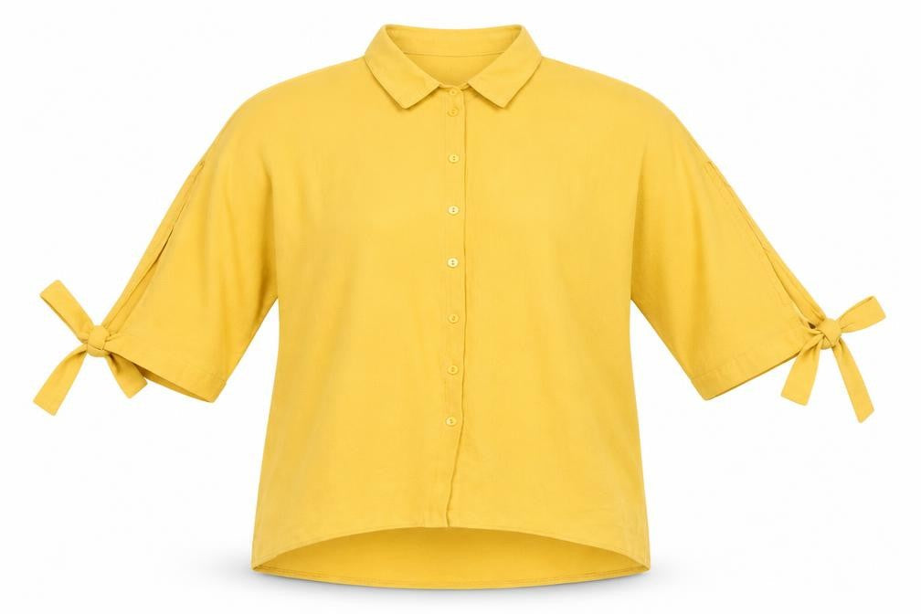 New Look Womens Yellow Collared Button-Up Shirt Size 10 Relaxed Fit