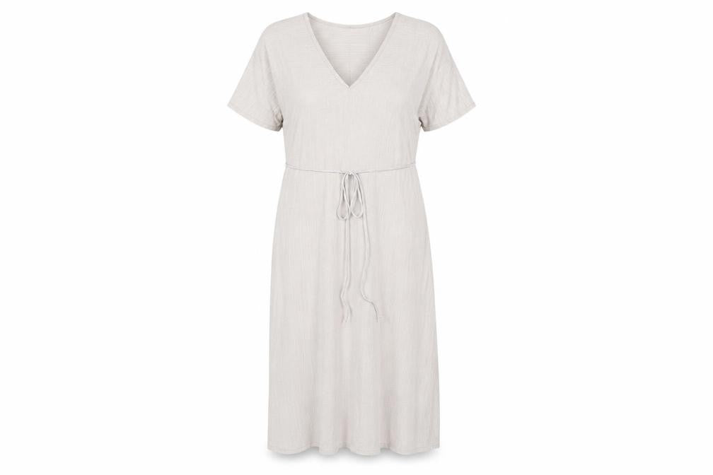 Zara Women Beige Midi V-Neck Wrap Dress Size 12