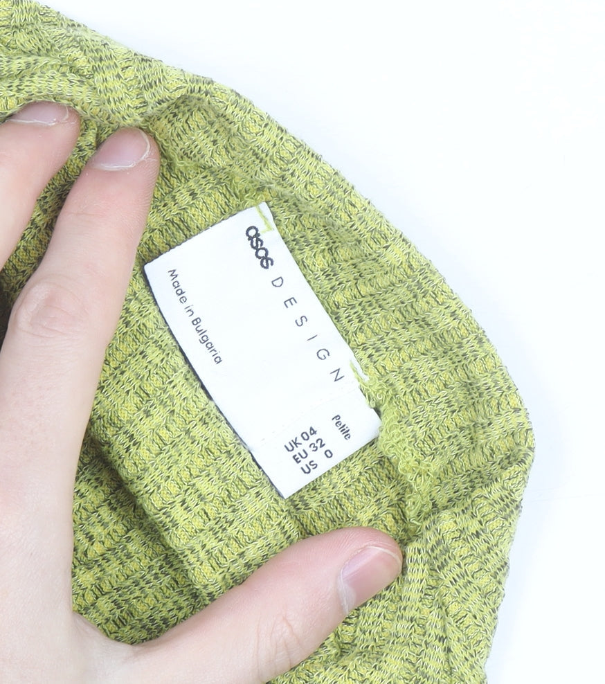 ASOS DESIGN Petite Women’s Green Bodycon Short Knit Dress Size 4