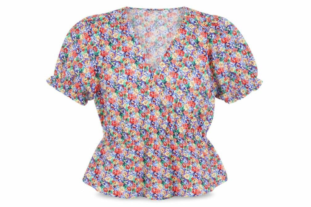 Marks & Spencer Womens Multicoloured Floral V-Neck Tunic Blouse Size 14