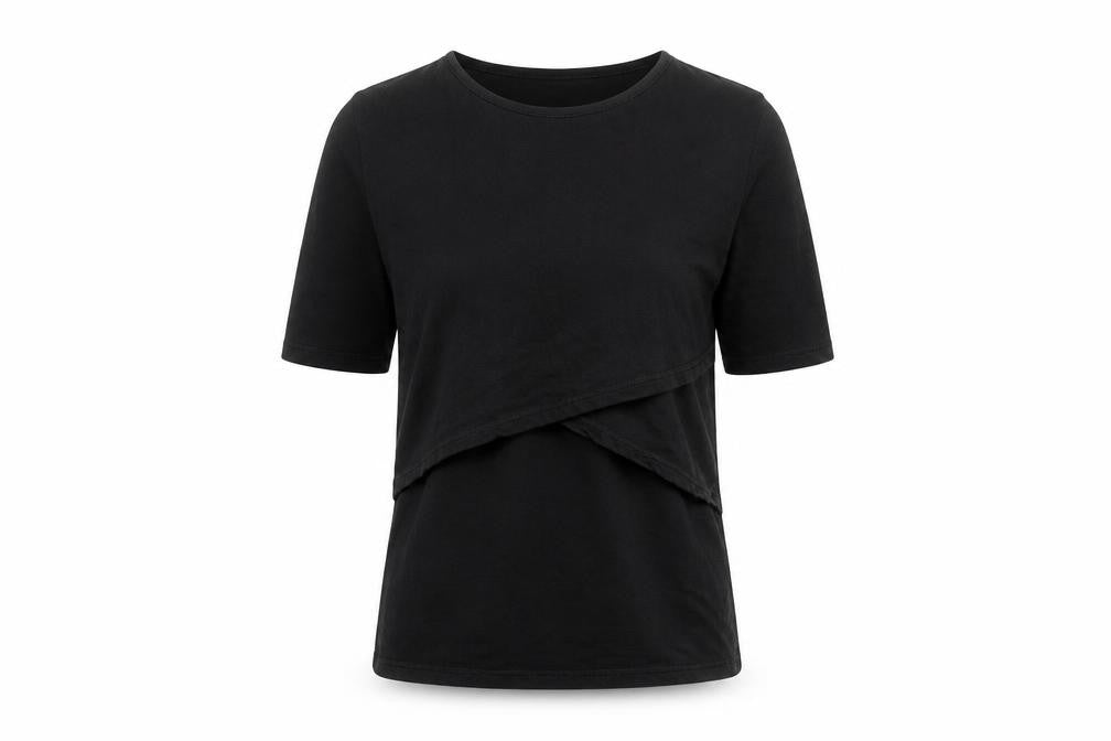 H&M Mama Women’s Black Maternity Stretch Basic T-Shirt Size S