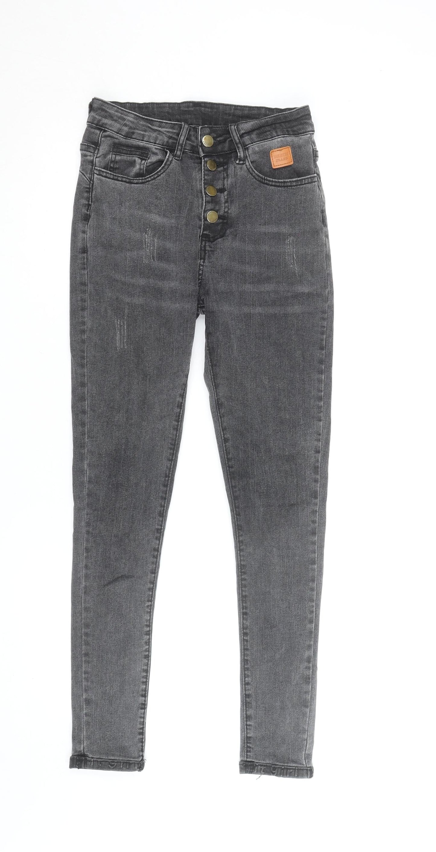 SHEIN Women's Grey High Rise Skinny Jegging Stretch Trousers XS