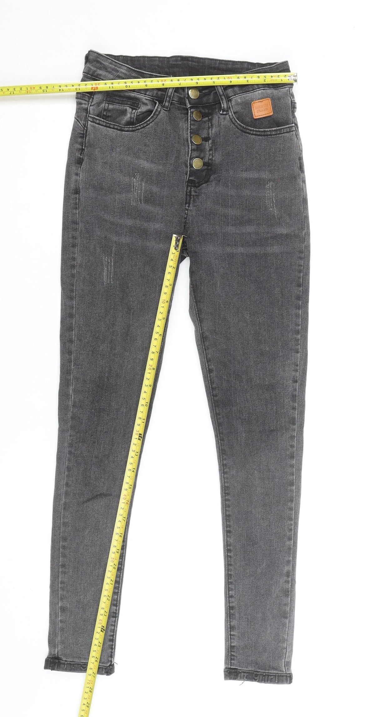 SHEIN Women's Grey High Rise Skinny Jegging Stretch Trousers XS