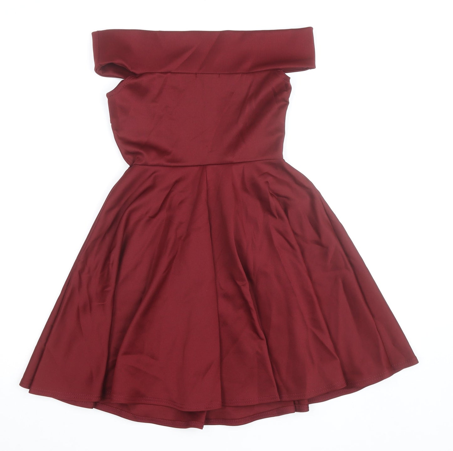 Boohoo Women's Red Off Shoulder Fit & Flare Dress Size 6