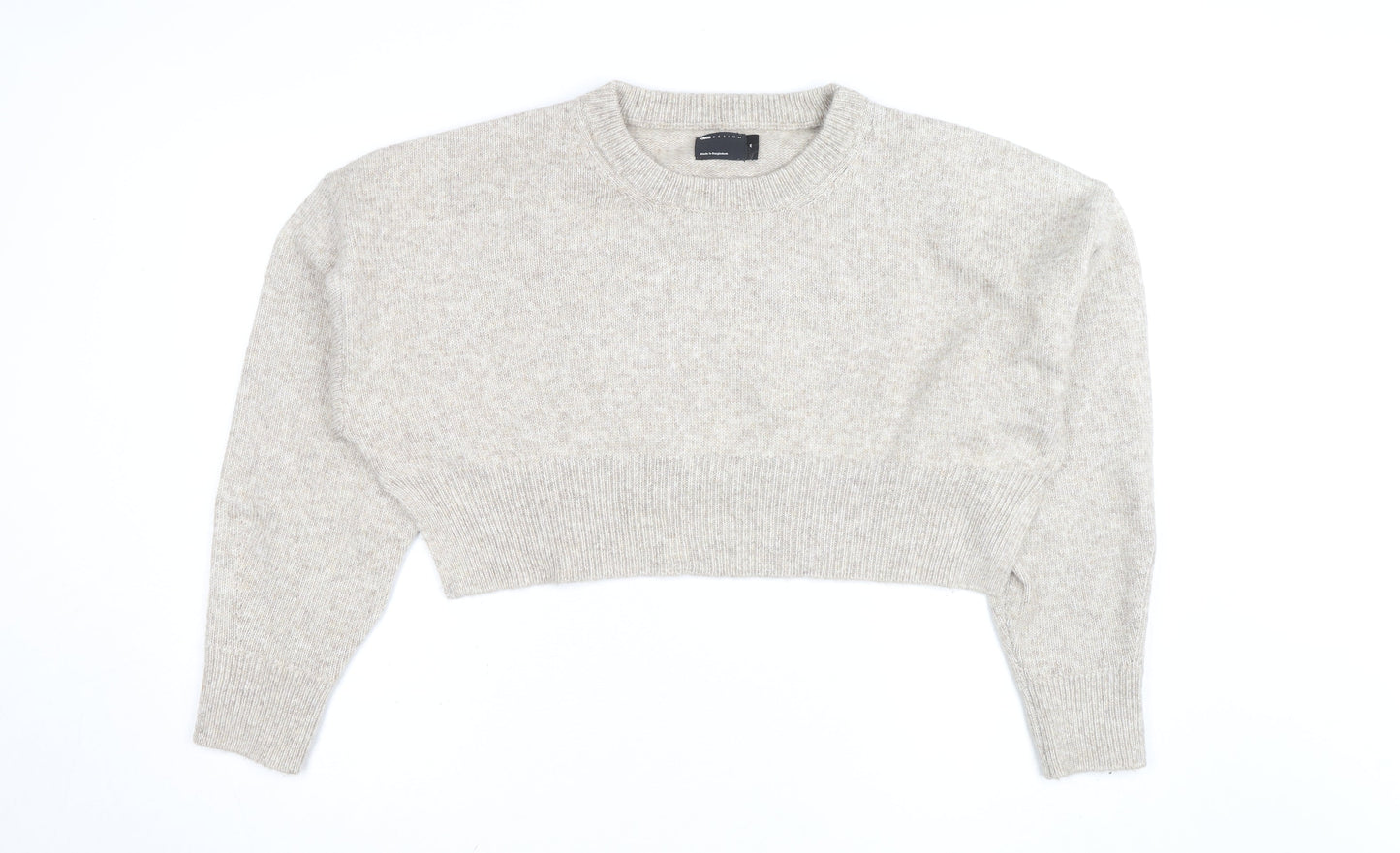 ASOS Design Women Beige Wool Blend Crew Neck Jumper Size M