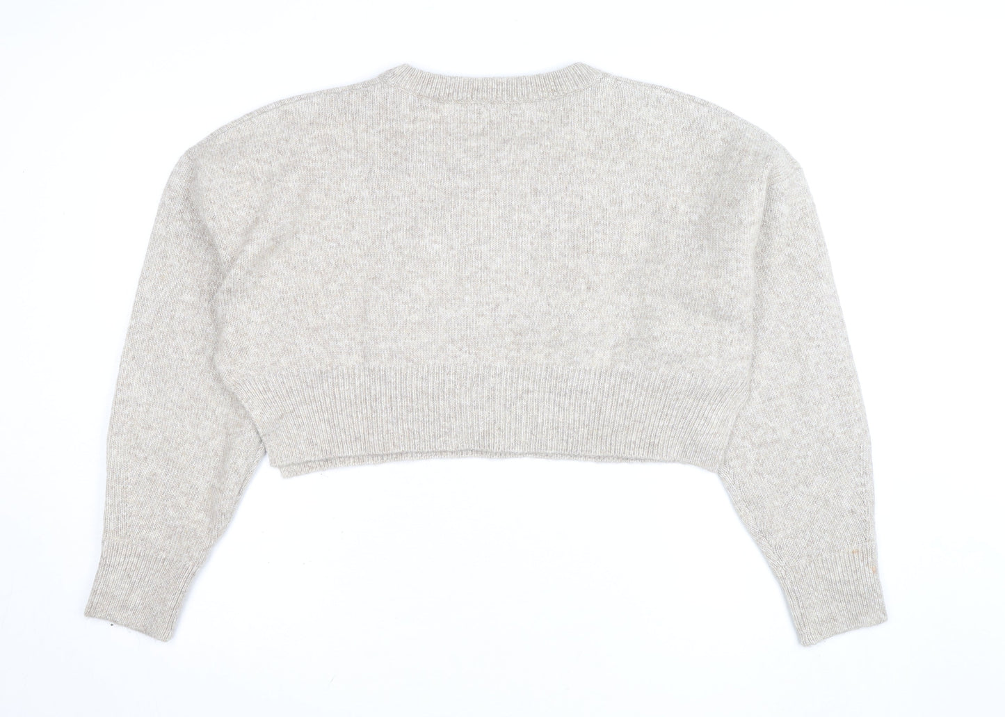 ASOS Design Women Beige Wool Blend Crew Neck Jumper Size M