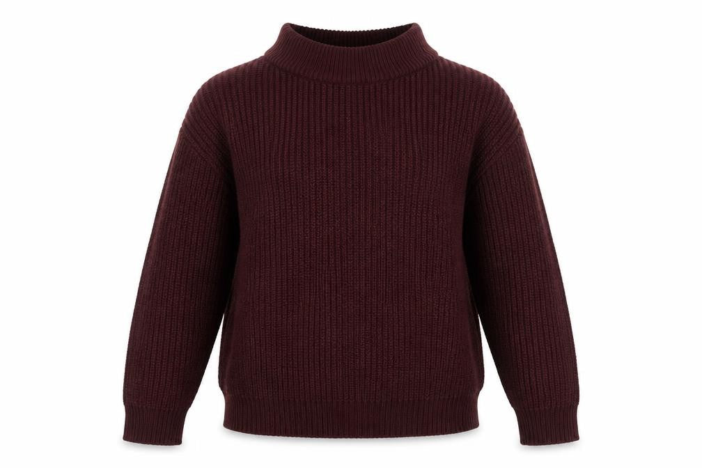 New Look Women’s Burgundy Roll Neck Chunky Knit Jumper Size S