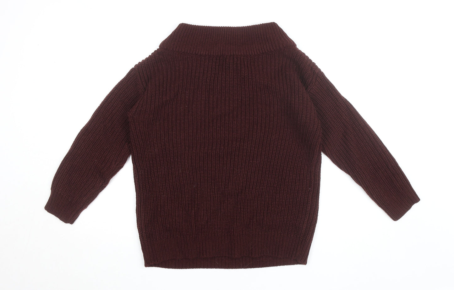 New Look Women’s Burgundy Roll Neck Chunky Knit Jumper Size S