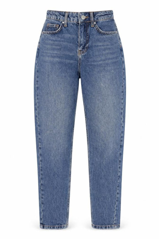 Topshop Women’s Blue Mom Jeans W25 L30 Denim High Rise 100% Cotton