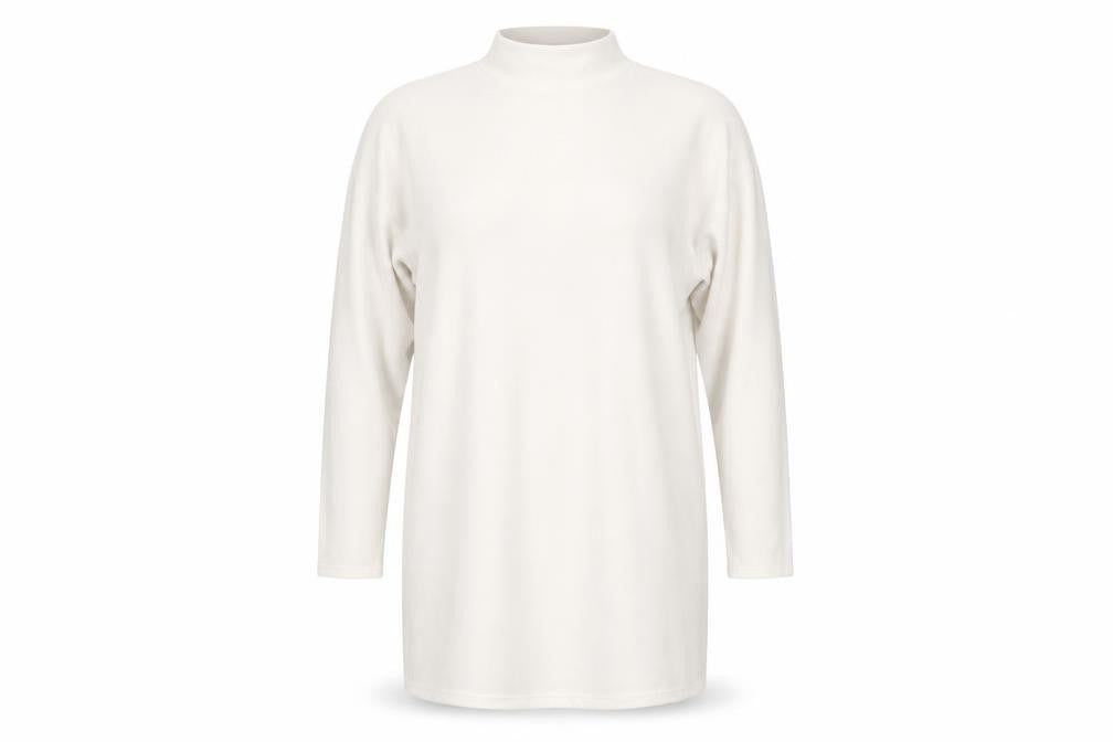 Apricot Women Ivory Mock Neck Long Sleeve Tunic Jumper Size 12