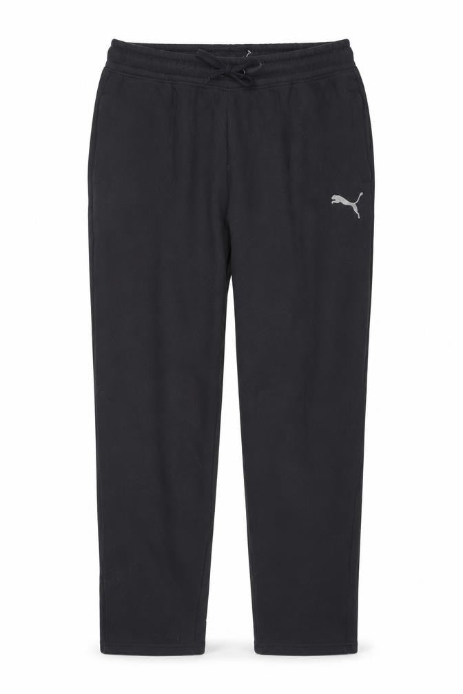 Puma Men's Black Fleece Sweatpants L Regular Fit Drawstring Trousers