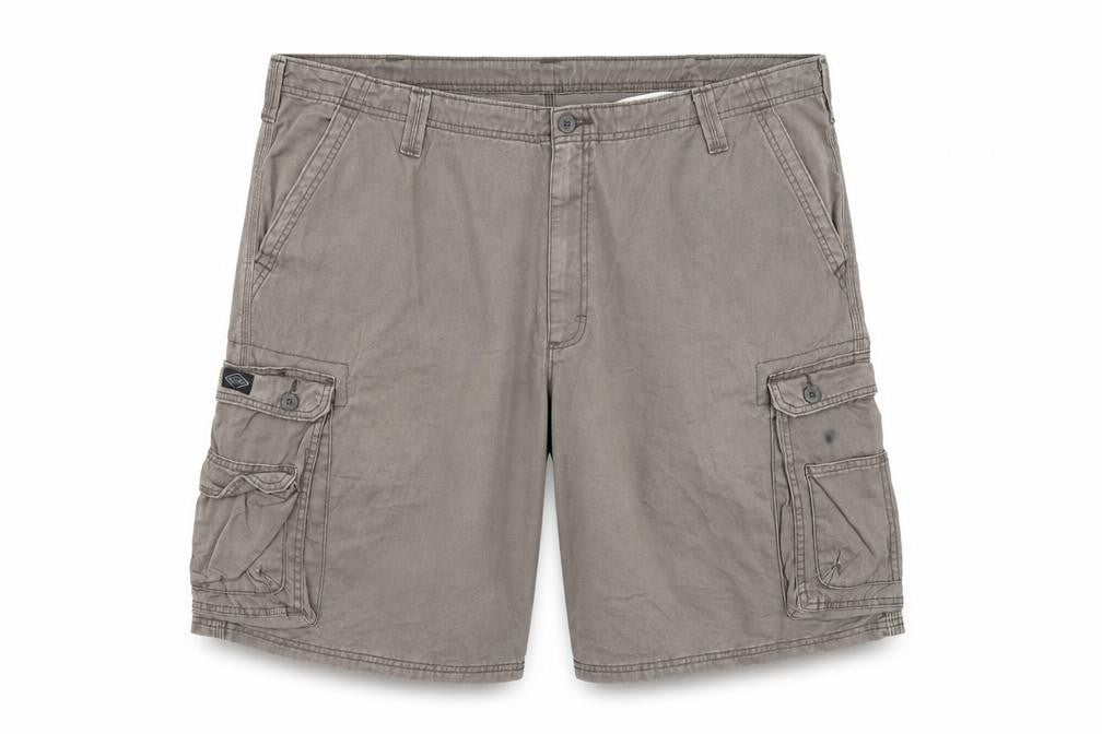 Lee Men's Grey Cotton Cargo Shorts Size 46 Regular Fit